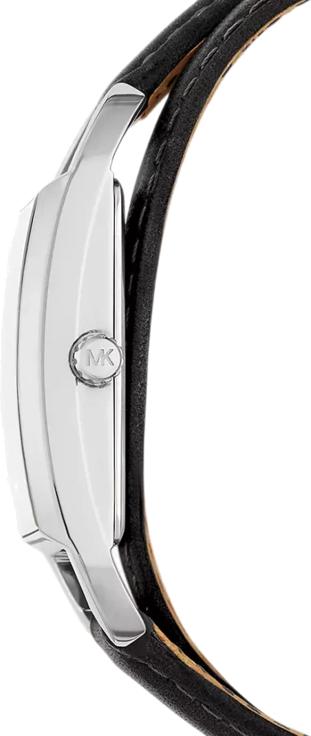  Shop Authentic Michael Kors Empire Three-Hand Silver Dial Black Leather Strap Watch For Women - MK4722 - Luxxuri