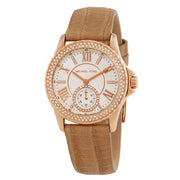  Shop Authentic Michael Kors Sage Three-Hand Mother of Pearl White Dial Brown Leather Strap Watch for Women - MK4819 - Luxxuri