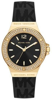 Shop Authentic Michael Kors Mini Lennox Quartz Black Dial Black Silicone Strap Watch For Women - MK7281 - Luxxuri