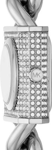  Shop Authentic Michael Kors Chain Lock Pave Silver Dial Silver Steel Strap Watch For Women - MK4718 - Luxxuri