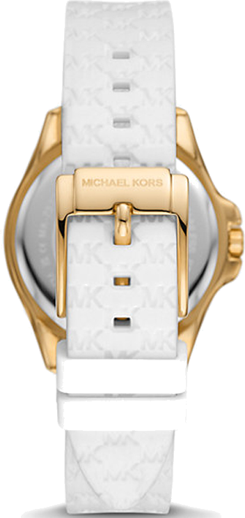  Shop Authentic Michael Kors Mini Pilot Quartz Silver Dial White Silicone Strap Watch For Women - MK7372 - Luxxuri