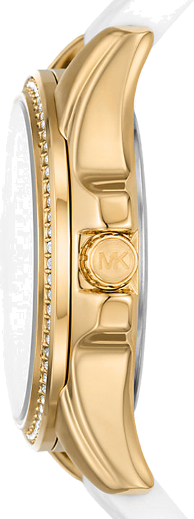  Shop Authentic Michael Kors Mini Pilot Quartz Silver Dial White Silicone Strap Watch For Women - MK7372 - Luxxuri