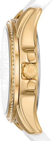  Shop Authentic Michael Kors Mini Pilot Quartz Silver Dial White Silicone Strap Watch For Women - MK7372 - Luxxuri