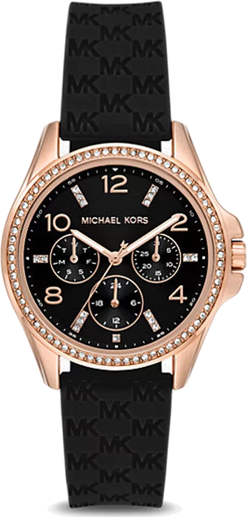  Shop Authentic Michael Kors Mini Pilot Black Dial Black Silicone Strap Watch For Women - MK7373 - Luxxuri