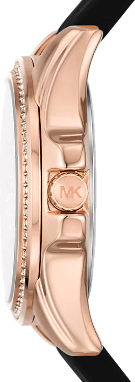  Shop Authentic Michael Kors Mini Pilot Black Dial Black Silicone Strap Watch For Women - MK7373 - Luxxuri