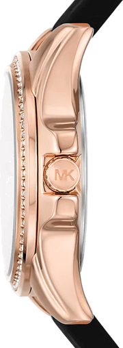  Shop Authentic Michael Kors Mini Pilot Black Dial Black Silicone Strap Watch For Women - MK7373 - Luxxuri