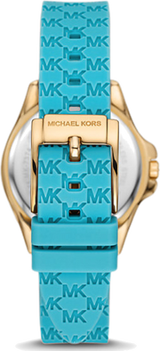  Shop Authentic Michael Kors Mini Pilot Quartz Gold Dial Blue Silicone Strap Watch For Women - MK7374 - Luxxuri