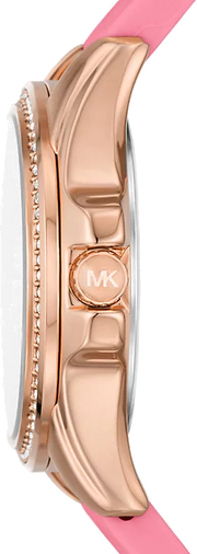  Shop Authentic Michael Kors Mini Pilot Quartz Rose Gold Dial Pink Silicone Strap Watch For Women - MK7375 - Luxxuri