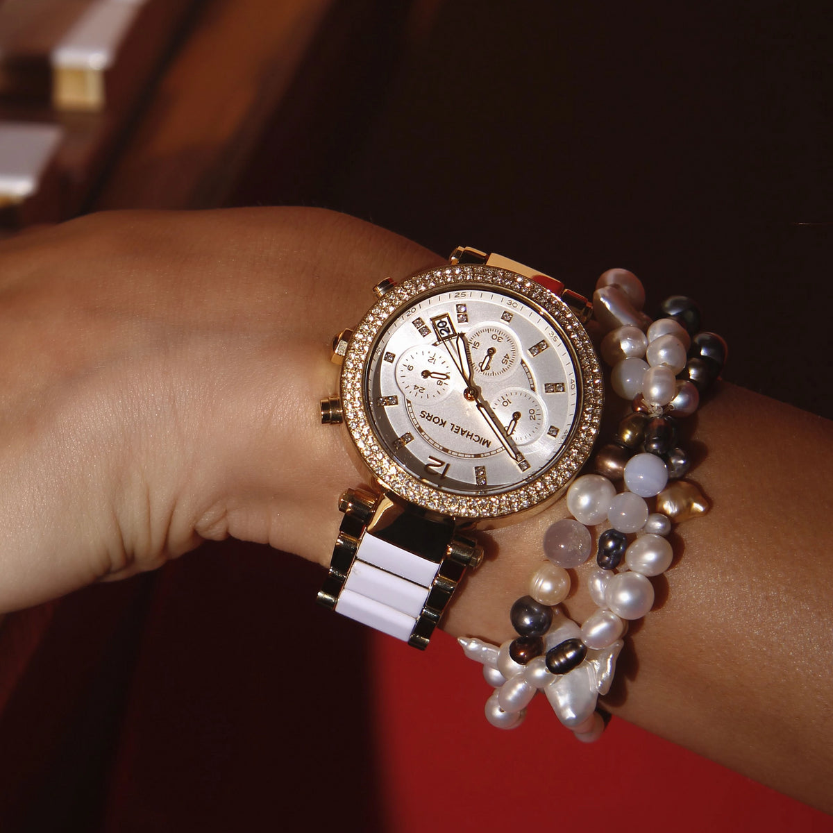  Shop Authentic Michael Kors Parker White Dial Two Tone Steel Strap Watch for Women - MK6119 - Luxxuri