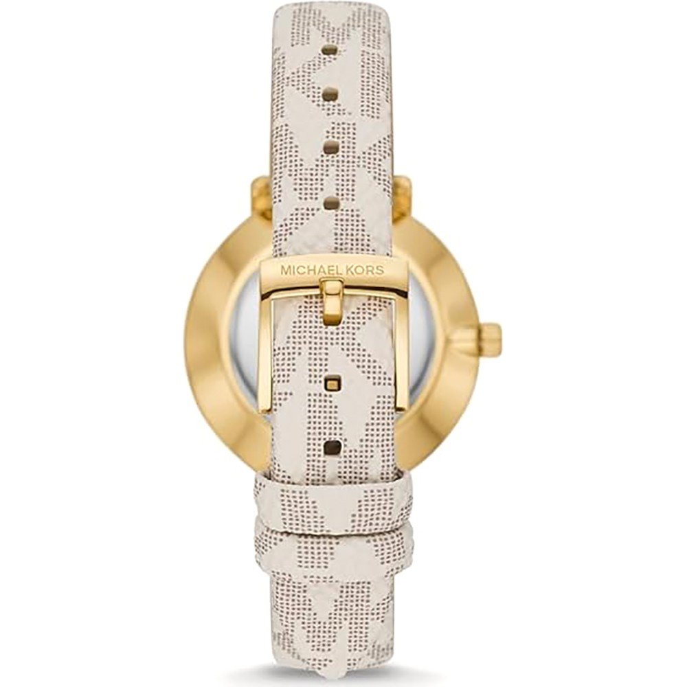  Shop Authentic Michael Kors Pyper Quartz Silver Dial White Leather Strap Watch For Women - MK1037 - Luxxuri