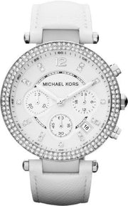  Shop Authentic Michael Kors Parker White Dial White Leather Strap Watch for Women - MK2277 - Luxxuri