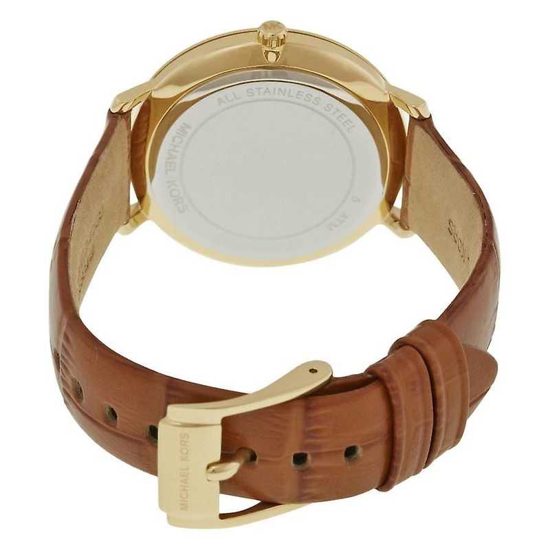  Shop Authentic Michael Kors Jaryn Quartz Gold Dial Brown Leather Strap Watch For Women - MK2496 - Luxxuri