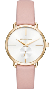  Shop Authentic Michael Kors Portia Quartz White Dial Pink Leather Strap Watch For Women - MK2659 - Luxxuri