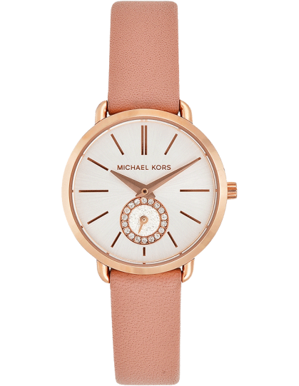  Shop Authentic Michael Kors Petite Portia Silver Dial Pink Rubber Strap Watch For Women - MK2735 - Luxxuri