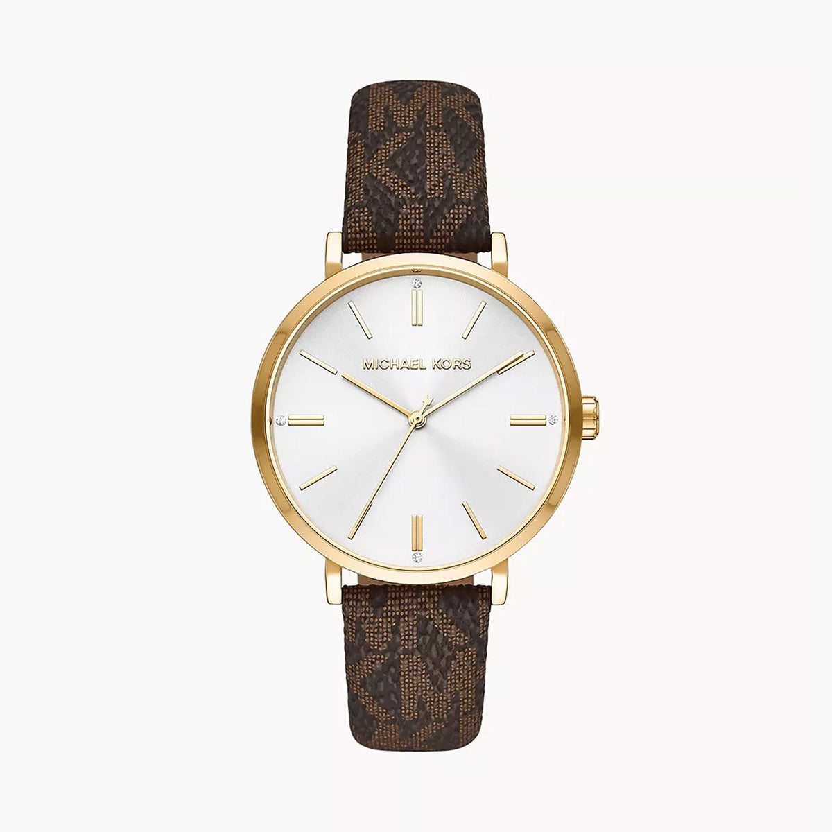  Shop Authentic Michael Kors Addyson Three-Hand Silver Dial Brown Leather Strap Watch for Women - MK2945 - Luxxuri