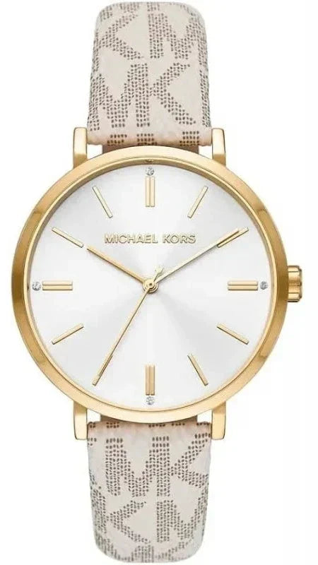  Shop Authentic Michael Kors Pyper Analog Silver Dial White Leather Strap Watch for Women - MK2946 - Luxxuri