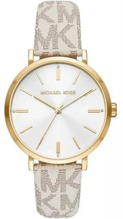  Shop Authentic Michael Kors Pyper Analog Silver Dial White Leather Strap Watch for Women - MK2946 - Luxxuri
