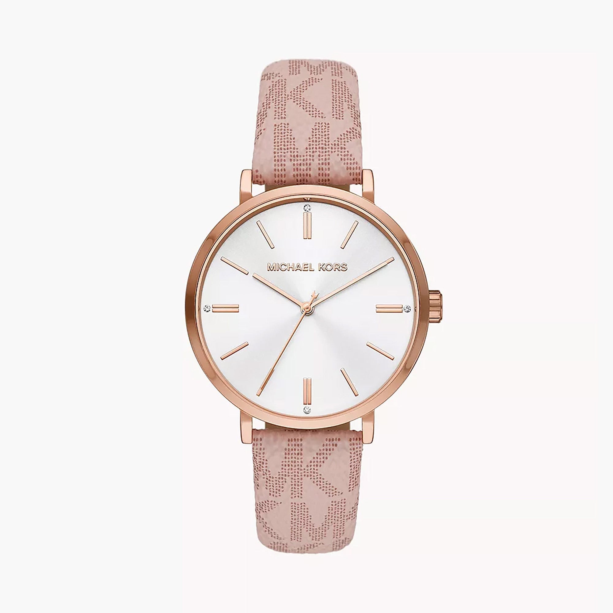  Shop Authentic Michael Kors Pyper Quartz Silver Dial Pink Leather Strap Watch for Women - MK2947 - Luxxuri