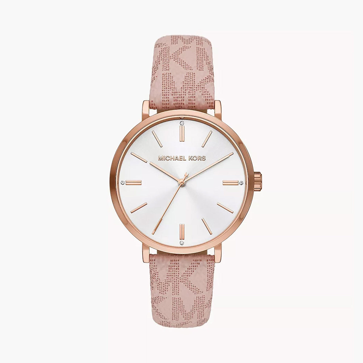  Shop Authentic Michael Kors Pyper Quartz Silver Dial Pink Leather Strap Watch for Women - MK2947 - Luxxuri