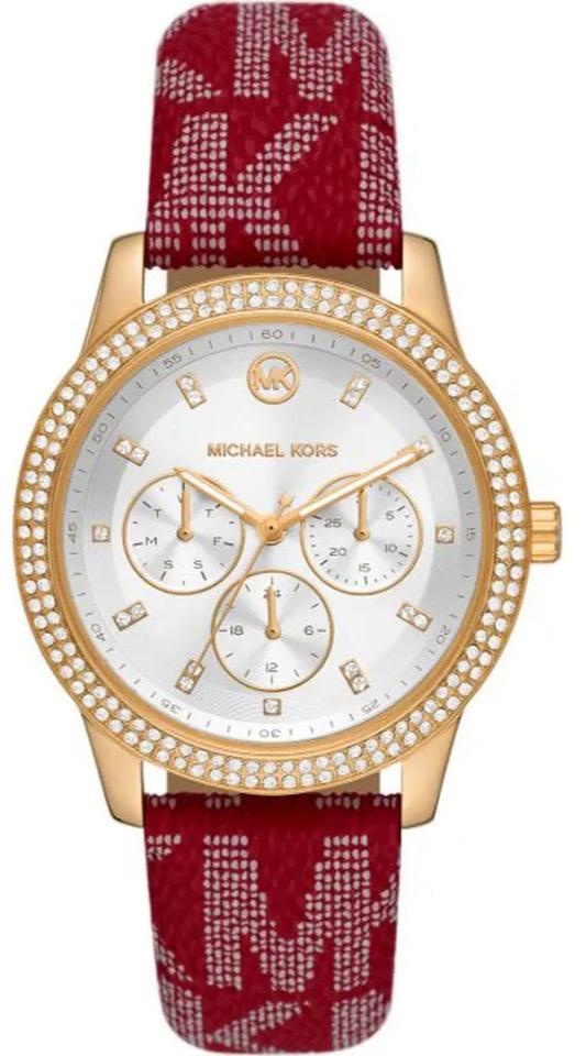  Shop Authentic Michael Kors Tibby Multifunction Silver Dial Red Leather Strap Watch For Women - MK2975 - Luxxuri