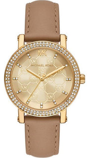  Shop Authentic Michael Kors Corey Analog Gold Dial Brown Leather Strap Watch for Women - MK2986 - Luxxuri