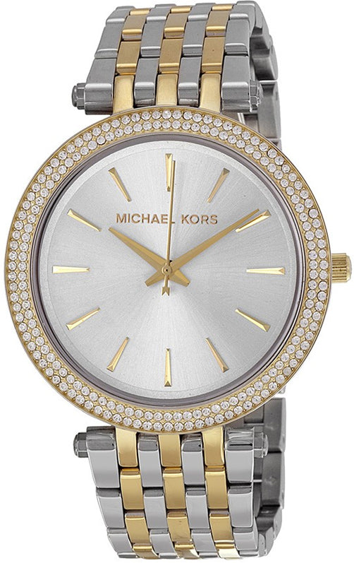  Shop Authentic Michael Kors Darci Silver Dial Two Tone Stainless Steel Strap Watch for Women - MK3215 - Luxxuri