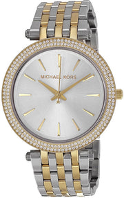  Shop Authentic Michael Kors Darci Silver Dial Two Tone Stainless Steel Strap Watch for Women - MK3215 - Luxxuri
