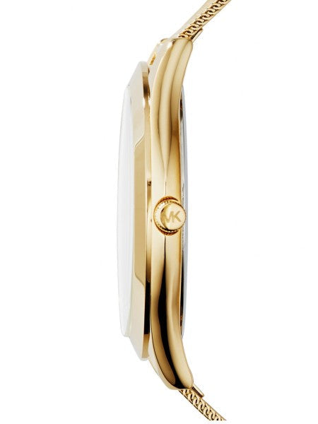  Shop Authentic Michael Kors Slim Runway Champagne Dial Gold Mesh Bracelet Watch for Women - MK3282 - Luxxuri