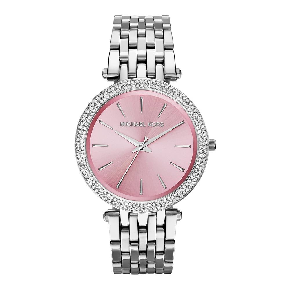  Shop Authentic Michael Kors Darci Crystal Pink Dial Silver Stainless Steel Strap Watch for Women - MK3352 - Luxxuri