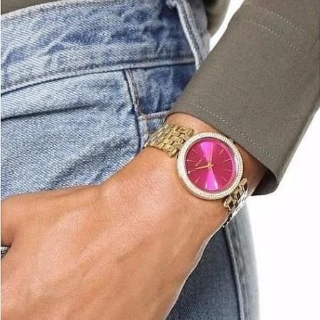  Shop Authentic Michael Kors Darci Pink Dial Gold Steel Strap Watch for Women - MK3444 - Luxxuri