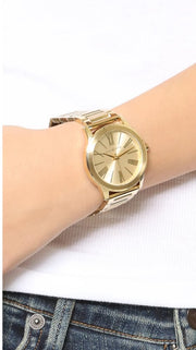  Shop Authentic Michael Kors Hartman Quartz Gold Dial Gold Steel Strap Watch For Women - MK3490 - Luxxuri