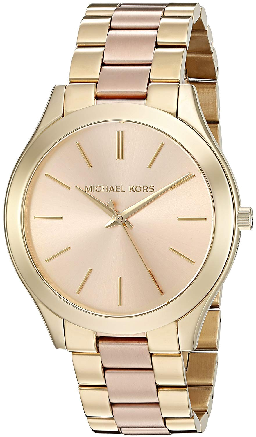  Shop Authentic Michael Kors Slim Runway Pink Dial Two Tone Steel Strap Watch for Women - MK3493 - Luxxuri