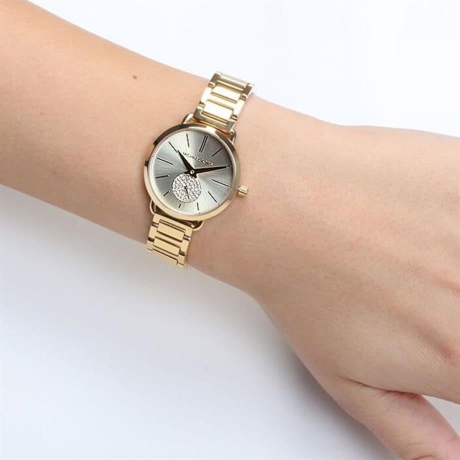  Shop Authentic Michael Kors Portia Quartz Gold Dial Gold Steel Strap Watch For Women - MK3838 - Luxxuri