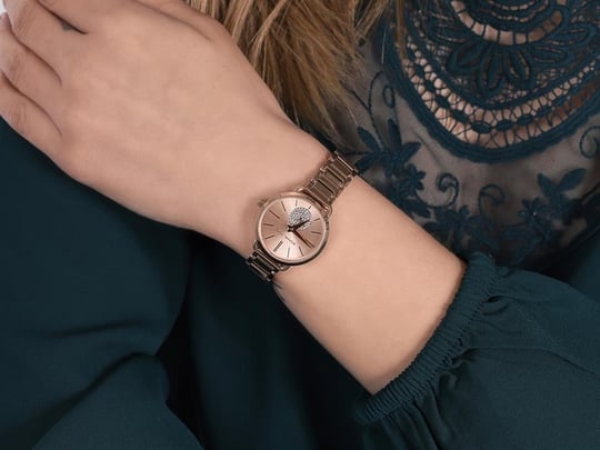  Shop Authentic Michael Kors Portia Analog Quartz Rose Gold Dial Rose Gold Steel Strap Watch For Women - MK3839 - Luxxuri