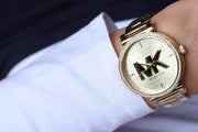  Shop Authentic Michael Kors Sofie Quartz Gold Dial Gold Steel Strap Watch For Women - MK4334 - Luxxuri