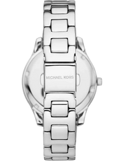  Shop Authentic Michael Kors Liliane Three Hand Mother of Pearl White Dial Silver Steel Strap Watch For Women - MK4556 - Luxxuri