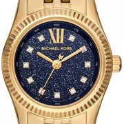  Shop Authentic Michael Kors Lexington Three-Hand Blue Dial Gold Steel Strap Watch for Women - MK4802 - Luxxuri