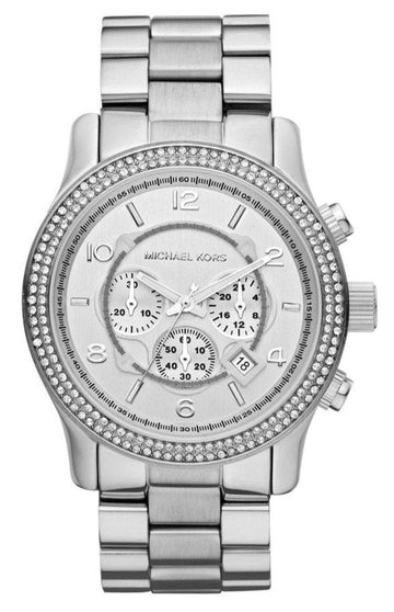  Shop Authentic Michael Kors Runway Chronograph Quartz Silver Dial Silver Steel Strap Watch For Women - MK5574 - Luxxuri