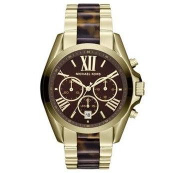  Shop Authentic Michael Kors Bradshaw Chronograph Brown Dial Two Tone Steel Strap Watch For Women - MK5696 - Luxxuri