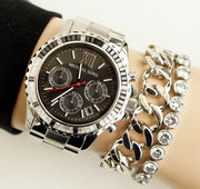  Shop Authentic Michael Kors Everest Chronograph Black Dial Silver Steel Strap Watch For Women - MK5753 - Luxxuri