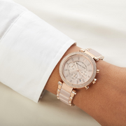  Shop Authentic Michael Kors Parker Pink Dial Two Tone Steel Strap Watch for Women - MK5896 - Luxxuri