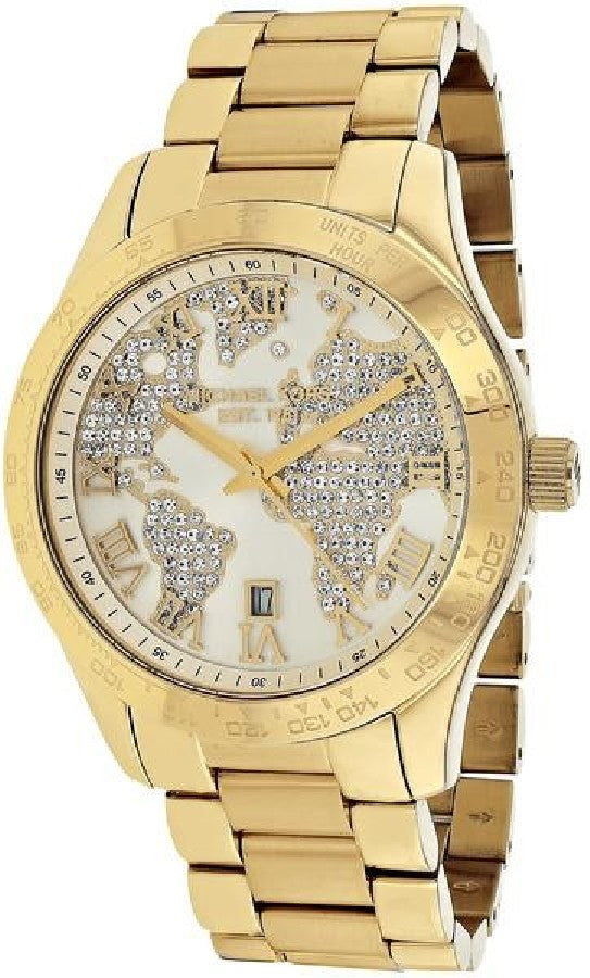  Shop Authentic Michael Kors Layton Chronograph Gold Dial Gold Steel Strap Watch for Women - MK5959 - Luxxuri