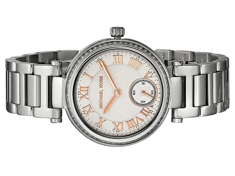  Shop Authentic Michael Kors Skylar Quartz White Dial Silver Steel Strap Watch For Women - MK5970 - Luxxuri