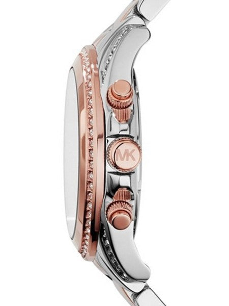  Shop Authentic Michael Kors Blair Chronograph Black Dial Two Tone Steel Strap Watch For Women - MK6093 - Luxxuri