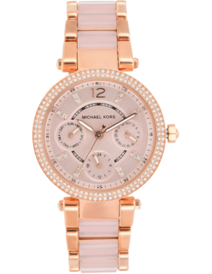  Shop Authentic Michael Kors Parker Pink Dial Two Tone Steel Strap Watch for Women - MK6110 - Luxxuri