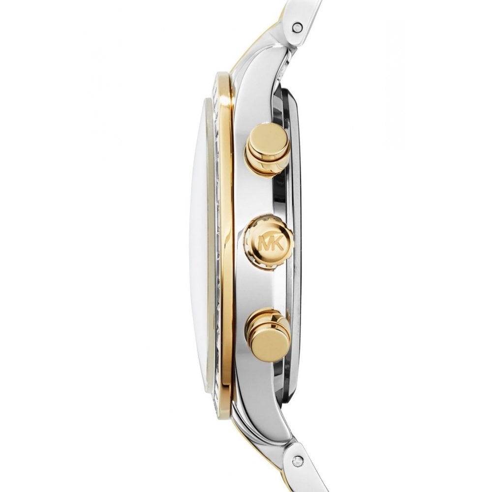  Shop Authentic Michael Kors Brinkley Chronograph Silver Dial Two Tone Steel Strap Watch for Women - MK6188 - Luxxuri