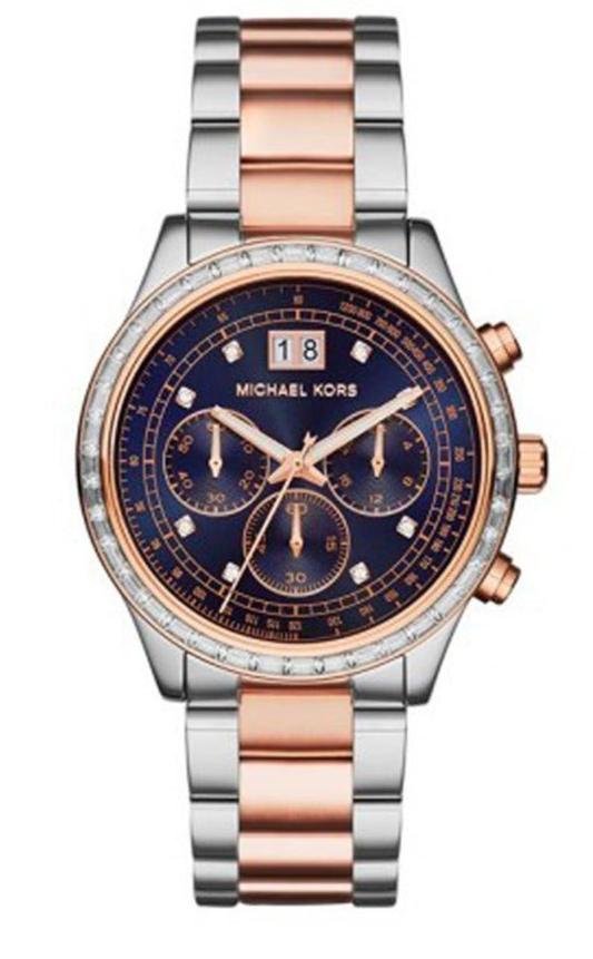  Shop Authentic Michael Kors Brinkley Blue Dial Two Tone Steel Strap Watch for Women - MK6205 - Luxxuri