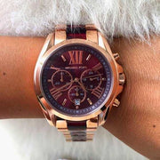  Shop Authentic Michael Kors Bradshaw Burgundy Dial Two Tone Steel Strap Watch for Women - MK6270 - Luxxuri