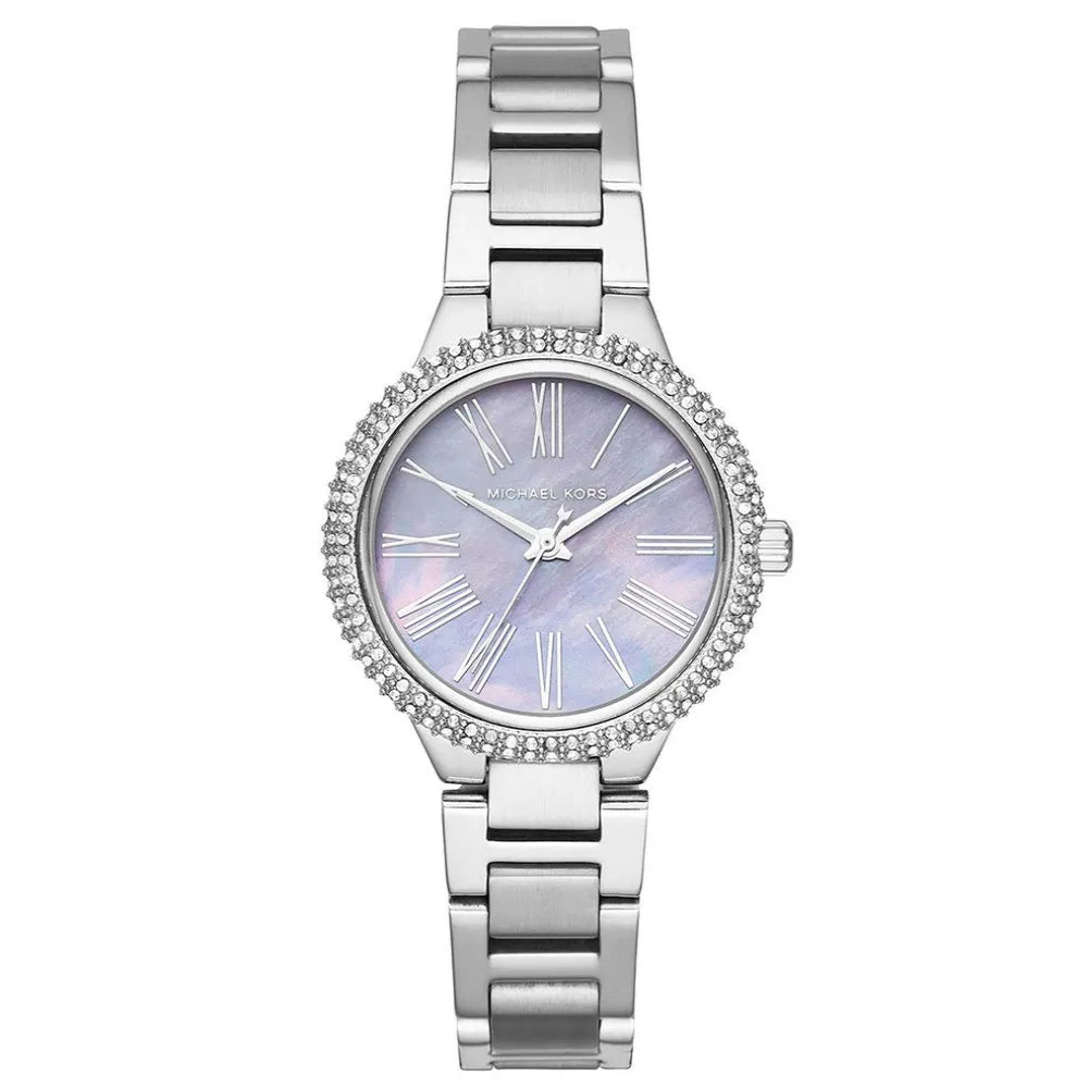  Shop Authentic Michael Kors Taryn Mother of Pearl Purple Dial Silver Steel Strap Watch For Women - MK6562 - Luxxuri