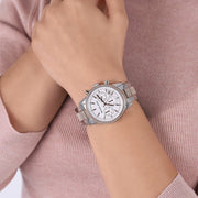  Shop Authentic Michael Kors Ritz Chronograph White Dial Two Tone Steel Strap Watch For Women - MK6651 - Luxxuri